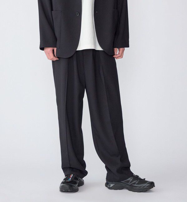 SHIPS「SHIPS: Comfy Line ワイド ピンタック イージーパンツ」|その他|ネイビー