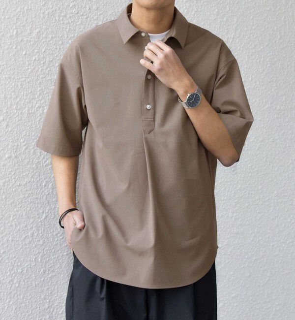 SHIPS any「SHIPS any:〈吸水速乾〉Rapidry ボタンダウン レギュラーカラー 半袖 シャツ(セットアップ対応)◇」|シャツ・ブラウス|ベージュ