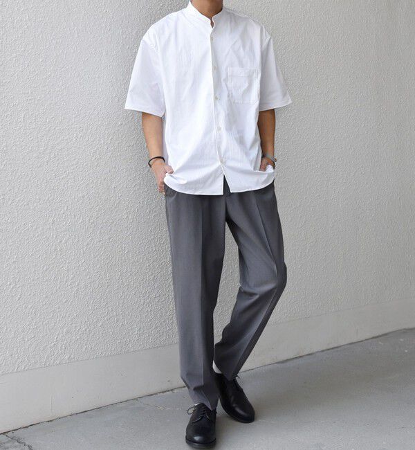 SHIPS any「SHIPS any:〈ストレッチ〉Primeflex(R) JAPAN MADE バンドカラー ポケット 半袖 シャツ◆」|シャツ・ブラウス|