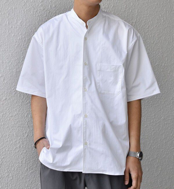 SHIPS any「SHIPS any:〈ストレッチ〉Primeflex(R) JAPAN MADE バンドカラー ポケット 半袖 シャツ◆」|シャツ・ブラウス|