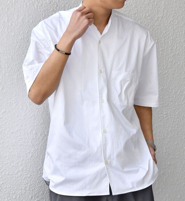 SHIPS any「SHIPS any:〈ストレッチ〉Primeflex(R) JAPAN MADE バンドカラー ポケット 半袖 シャツ◆」|シャツ・ブラウス|