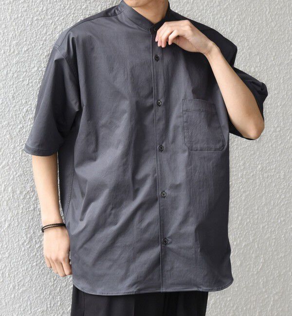 SHIPS any「SHIPS any:〈ストレッチ〉Primeflex(R) JAPAN MADE バンドカラー ポケット 半袖 シャツ◆」|シャツ・ブラウス|