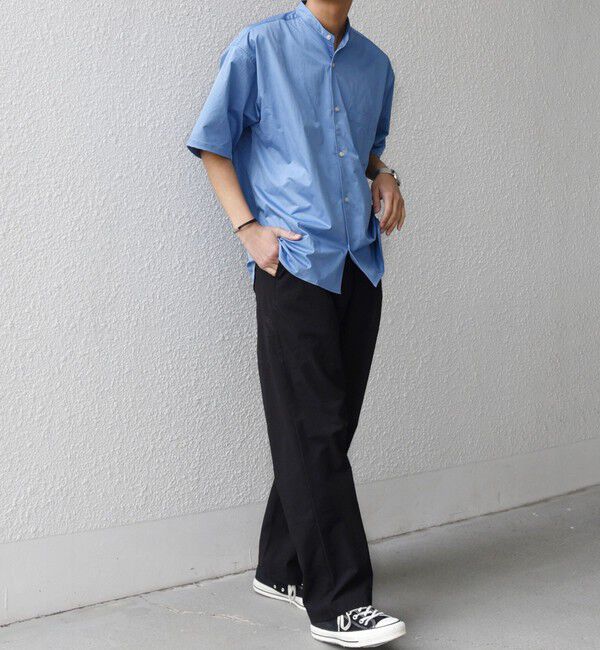 SHIPS any「SHIPS any:〈ストレッチ〉Primeflex(R) JAPAN MADE バンドカラー ポケット 半袖 シャツ◆」|シャツ・ブラウス|