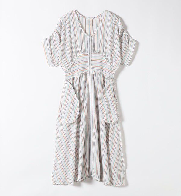 SHIPS any「The Bagmati:〈手洗い可能〉ウエスト ギャザー マルチ ストライプ ワンピース」|ワンピース|