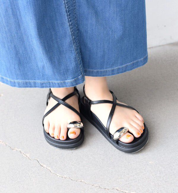 SHIPS Colors 「《予約》SHIPS Colors:トゥリング クロス ストラップ サンダル◆」|サンダル|