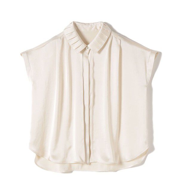 SHIPS for women「《予約》【WEB限定】〈手洗い可能〉ヴィンテージ サテン 襟 タック デザイン ブラウス」|シャツ・ブラウス|