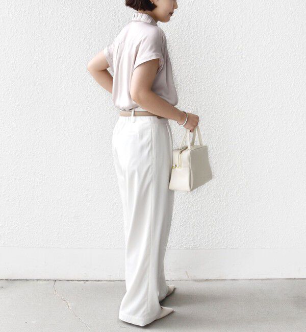 SHIPS for women「《予約》【WEB限定】〈手洗い可能〉ヴィンテージ サテン 襟 タック デザイン ブラウス」|シャツ・ブラウス|