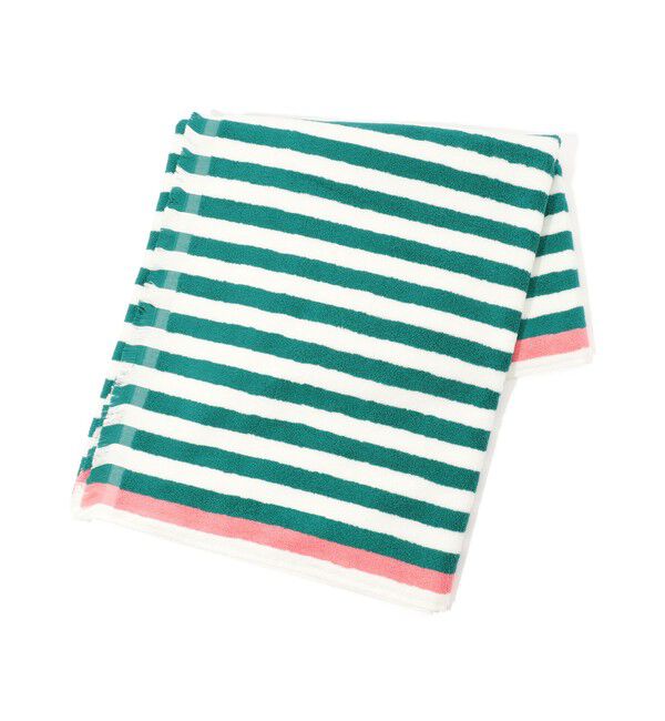 TOMORROWLAND HOME「コットンストライプバスタオル」|タオル|56 グリーン系