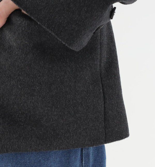 GALERIE VIE「スムースビーバー カラーレスジャケット」|ノーカラージャケット|