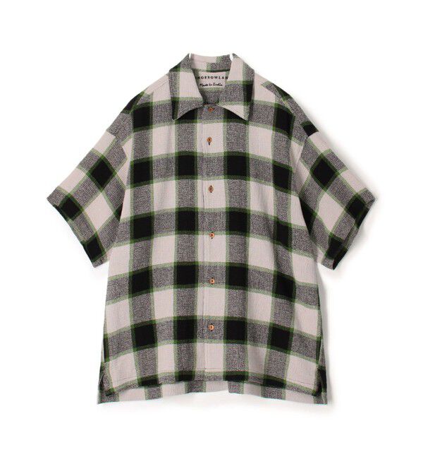 TOMORROWLAND MENS「インドコットン バスケットウィーブ ハーフスリーブシャツ」|シャツ・ブラウス|14 グレー系