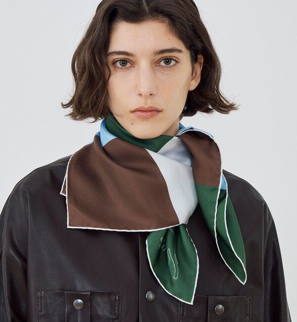 TOMORROWLAND GOODS「sense the pebble Carmel シルクスカーフ」|バンダナ・スカーフ|