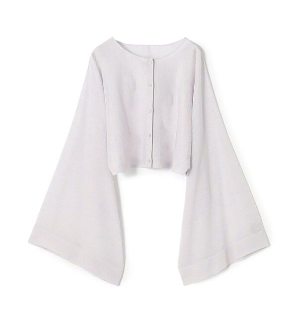 DES PRES「ハイツイストウールポリエステル クロップドショールカーディガン」|カーディガン|71 ライトパープル