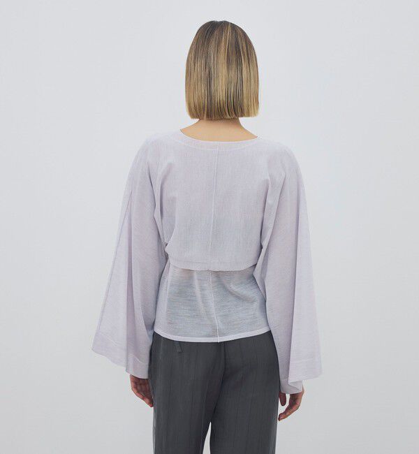 DES PRES「ハイツイストウールポリエステル クロップドショールカーディガン」|カーディガン|