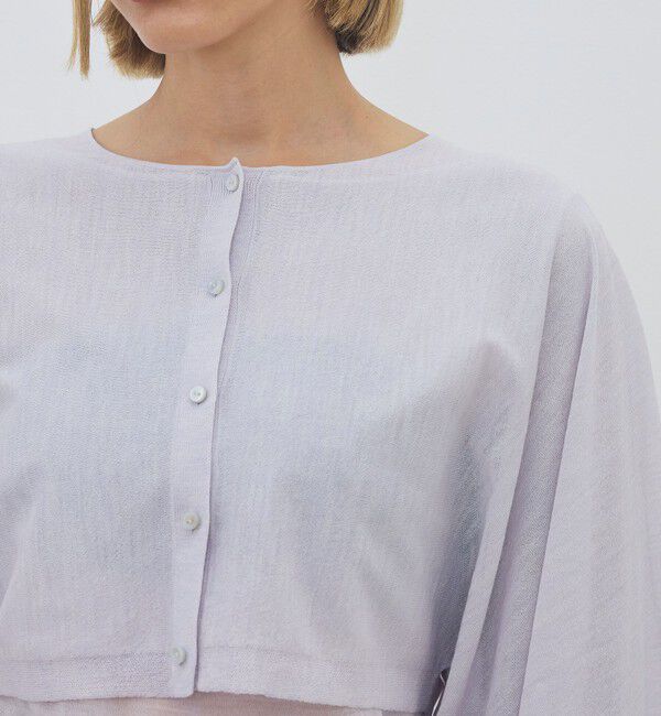 DES PRES「ハイツイストウールポリエステル クロップドショールカーディガン」|カーディガン|