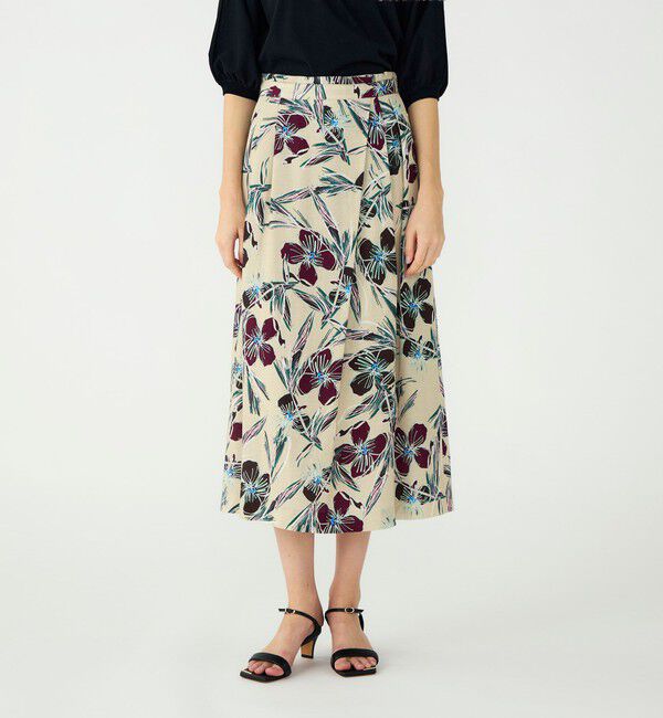 Ballsey「チェロキープリント タックロングスカート」|フレア|