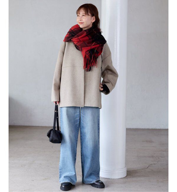 JOURNAL STANDARD「スーパー140ビーバーノーカラーショートコート」|ノーカラーコート|