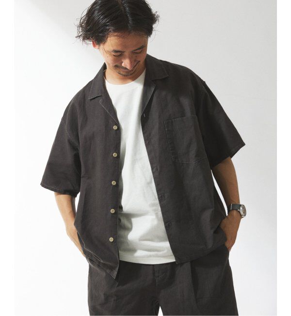 JOURNAL STANDARD relume「ヨーロピアンフラックス ガーメントダイ オープンカラーシャツ」|シャツ・ブラウス|