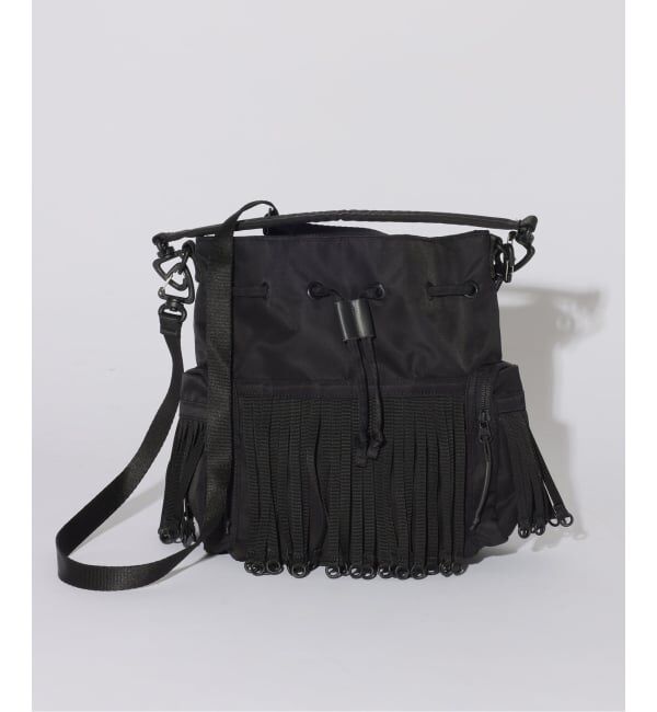 JOURNAL STANDARD relume「《予約》BAICYCLON by bagjack テープ フリンジ ドローストリング バッグ BCL-126」|ショルダー・メッセンジャー|ブラック