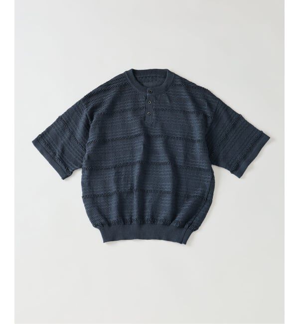 JOURNAL STANDARD「《予約》クロシェ レース ヘンリー ニット」|ニット・セーター|ネイビー B