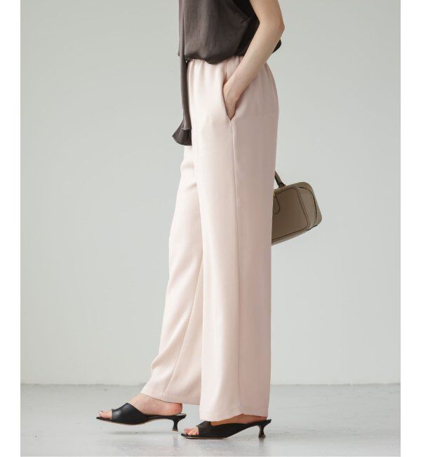 NOBLE「【洗える】ライトジョーゼットドレープパンツ」|スラックス|
