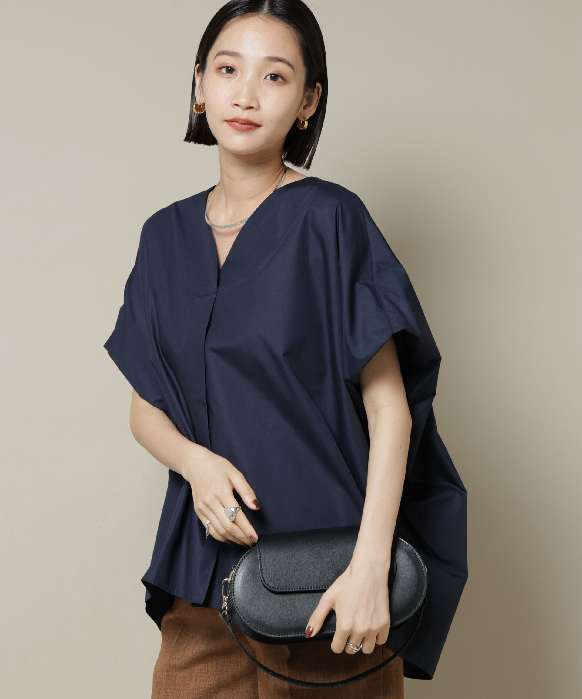 nano･universe「ドルマンワイドスキッパーブラウス」|シャツ・ブラウス|