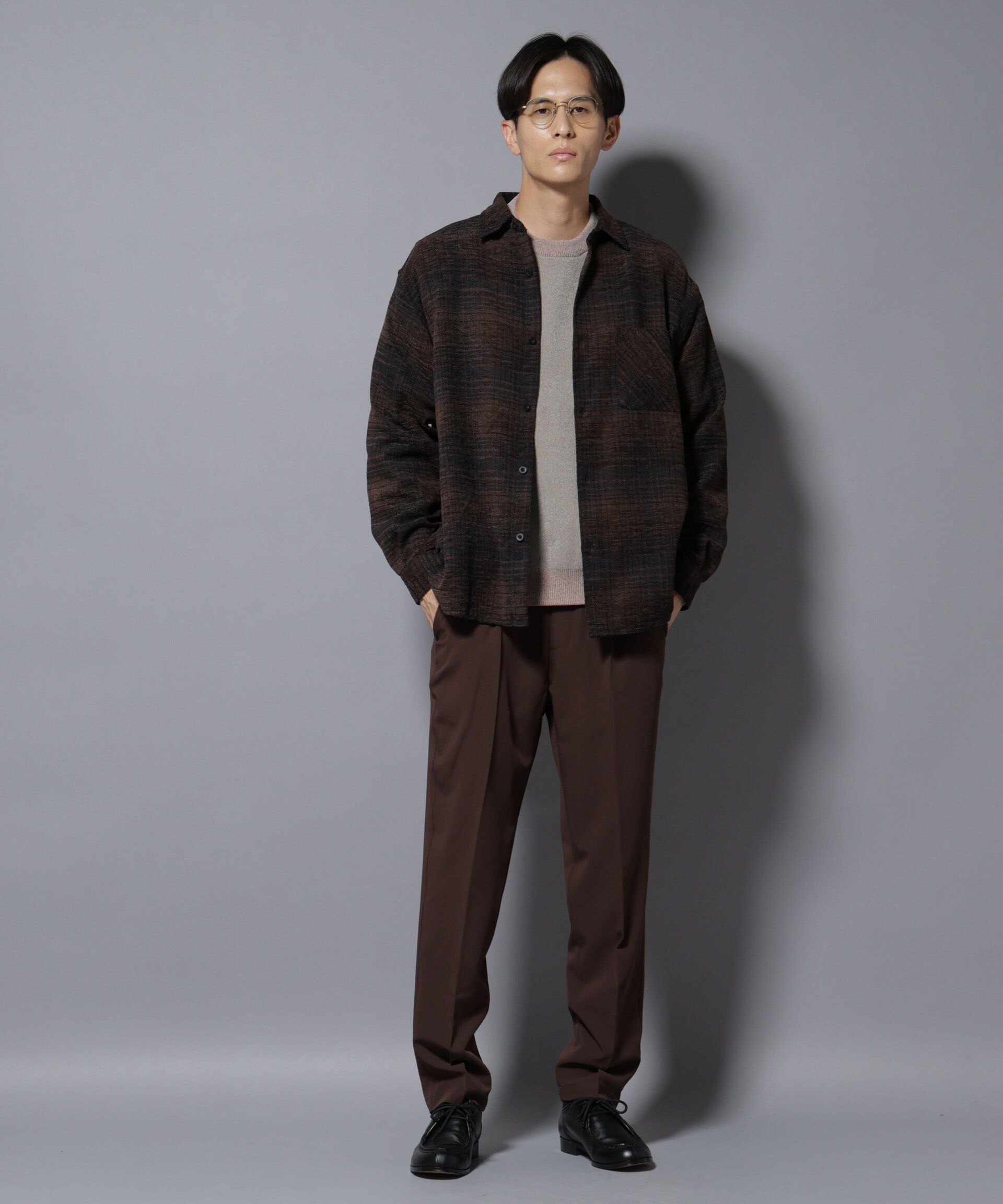 nano･universe「モールチェックシャツ 長袖」|シャツ・ブラウス|