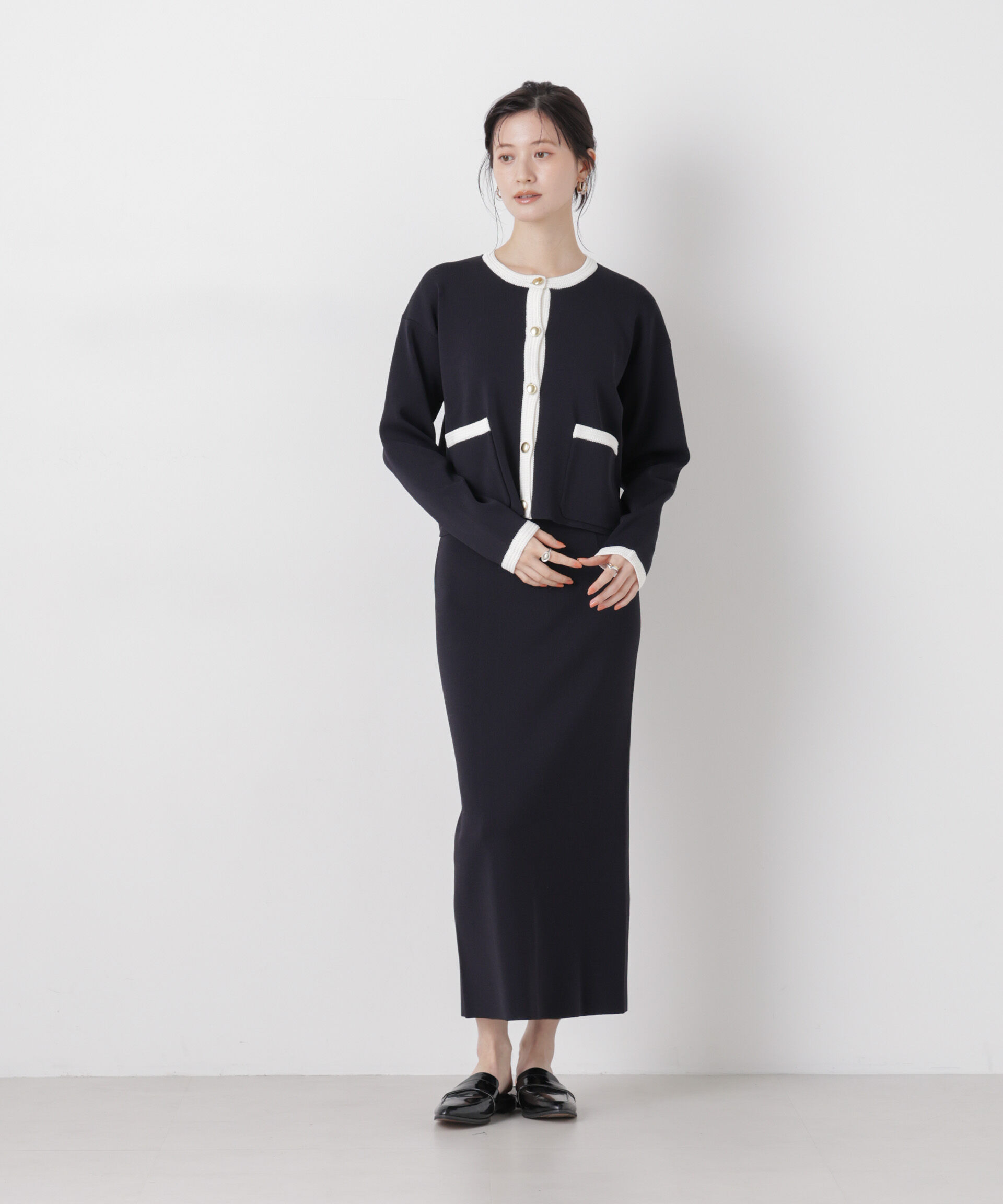 nano･universe「洗濯機洗可ストレートラインニットスカート(セットアップ可)」|スカート|