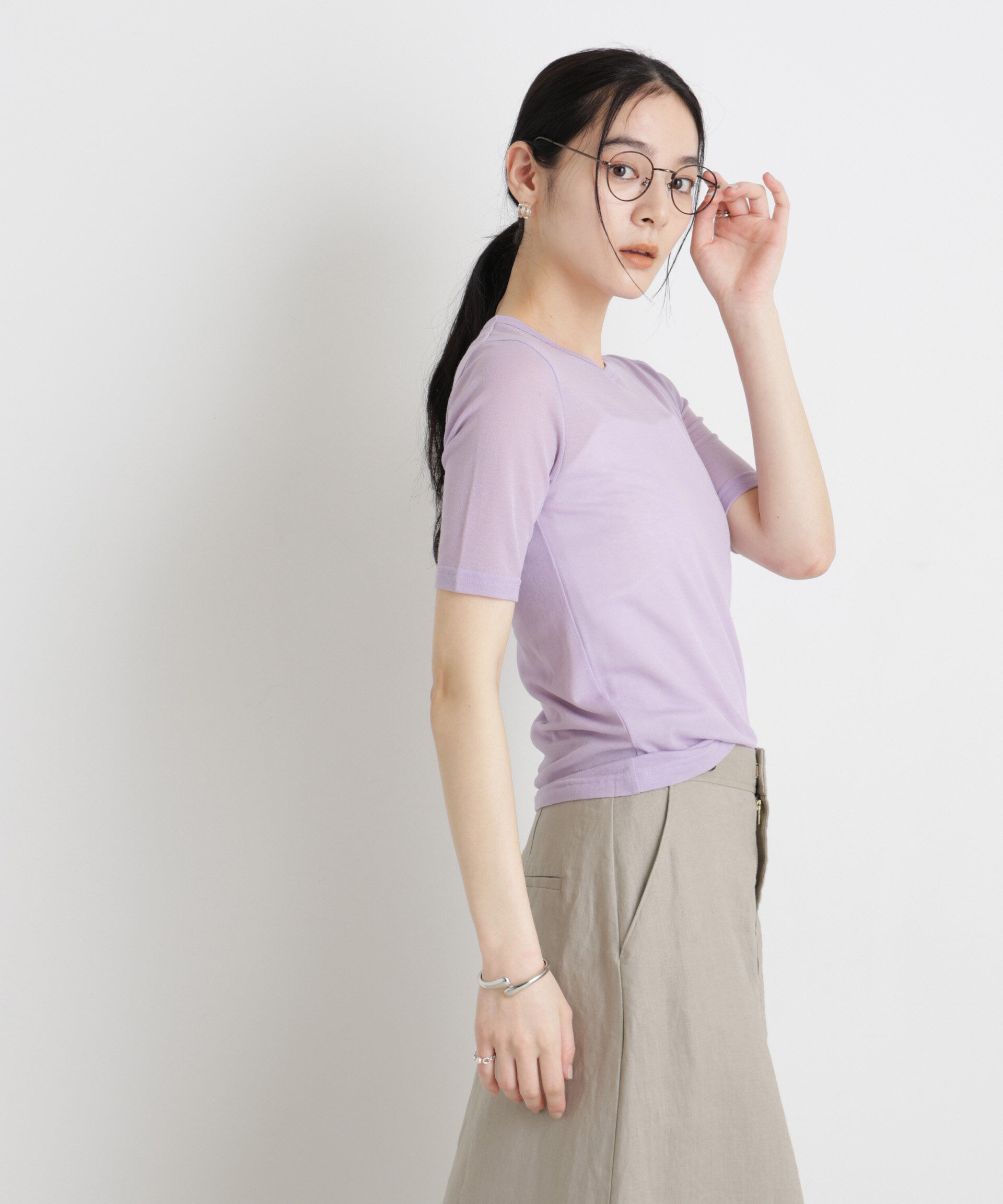 nano･universe「シアーツイストフライスTシャツ」|Tシャツ・カットソー|