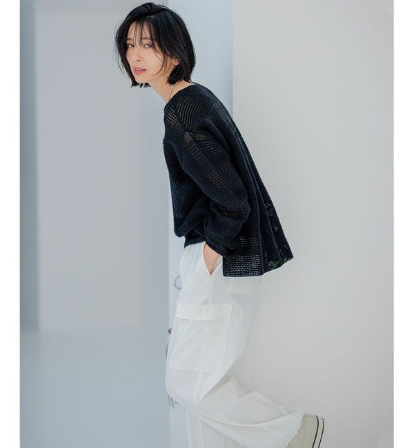 23区「【洗える】レーシーコットンコード ニット」|ニット・セーター|
