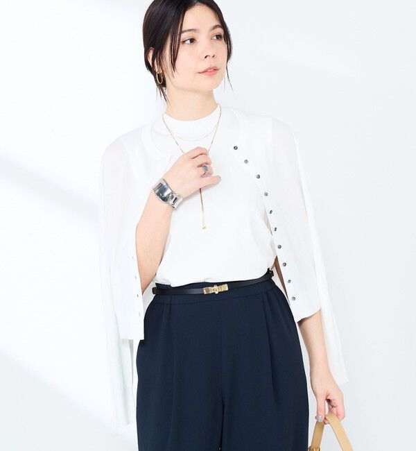 NOLLEY'S sophi「《手洗い可能/アンサンブル対応》マルチファンクションハイゲージクルーネックカーディガン」|カーディガン|