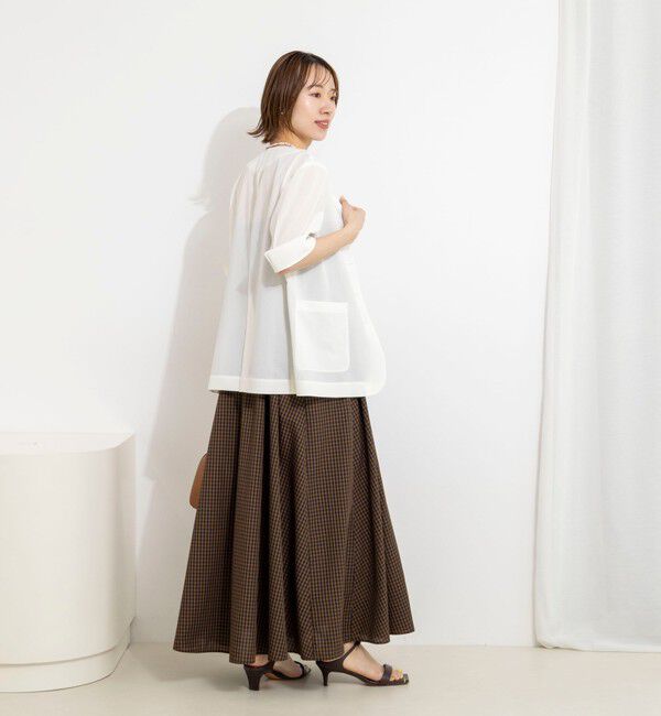 NOLLEY'S「ウォッシャブル高機能半袖ジャケット」|ノーカラージャケット|