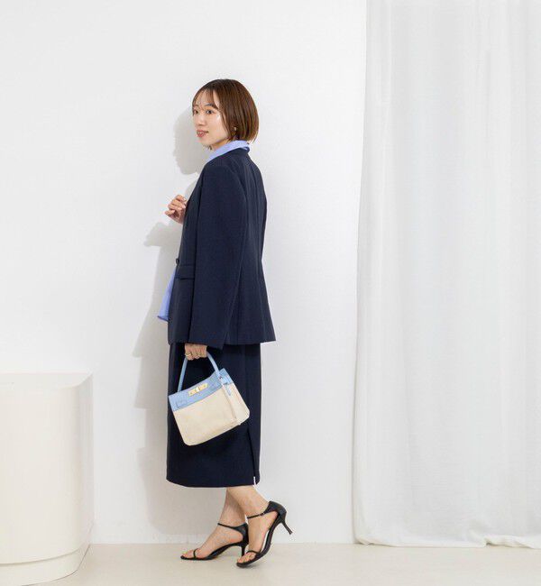 NOLLEY'S「《セットアップ対応》ストレッチツイルVネックジャケット」|ノーカラージャケット|