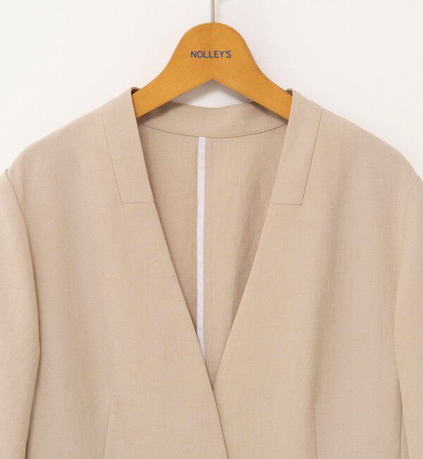 NOLLEY'S「《セットアップ対応》ストレッチツイルVネックジャケット」|ノーカラージャケット|