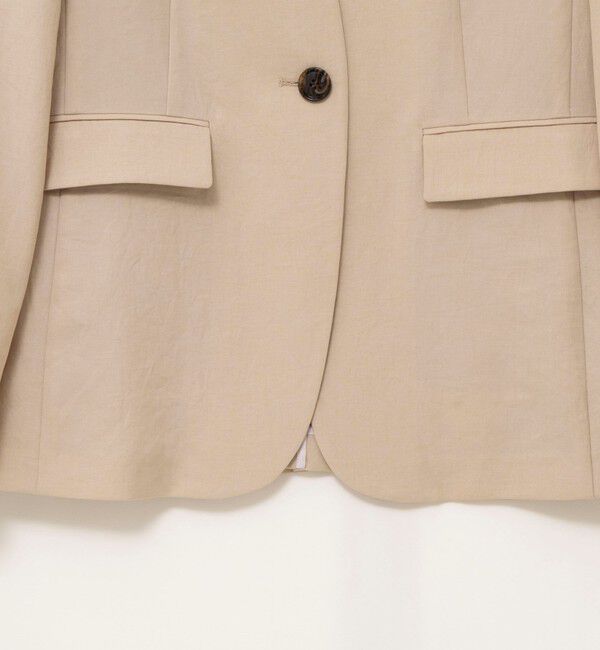 NOLLEY'S「《セットアップ対応》ストレッチツイルVネックジャケット」|ノーカラージャケット|