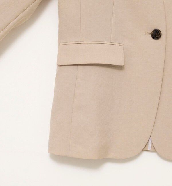 NOLLEY'S「《セットアップ対応》ストレッチツイルVネックジャケット」|ノーカラージャケット|