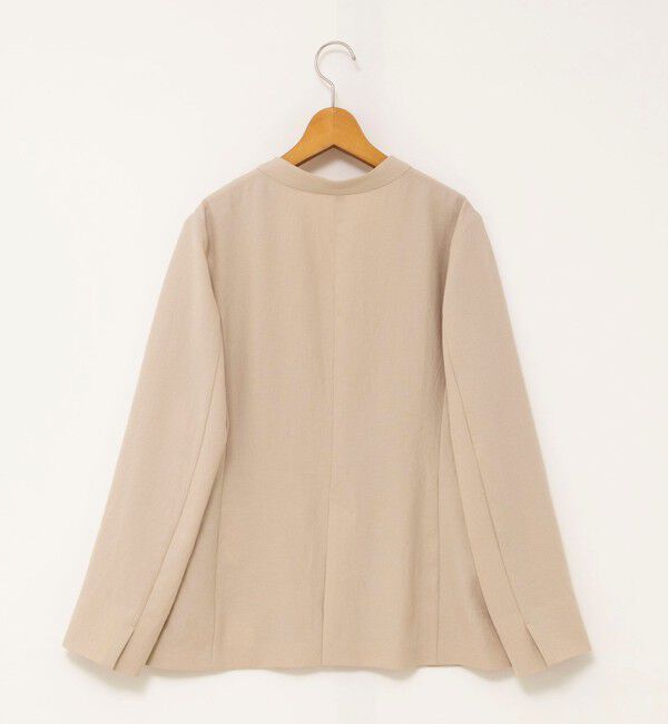 NOLLEY'S「《セットアップ対応》ストレッチツイルVネックジャケット」|ノーカラージャケット|