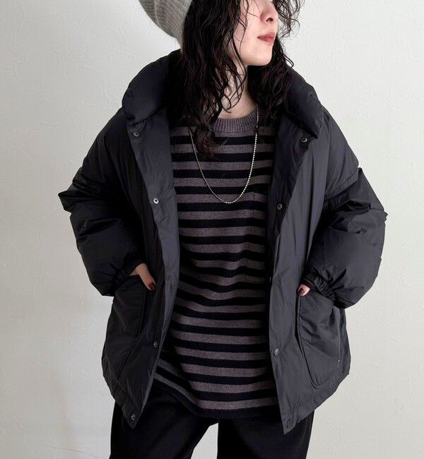fredy emue「【GEVACO/ゲバコ】ノンステッチミドル中綿ジャケット」|ダウン|ブラック