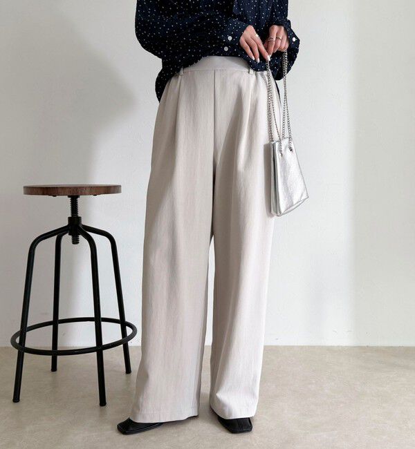 fredy emue「【セットアップ対応】パウダリーツイルイージーセミワイドパンツ」|チノ|