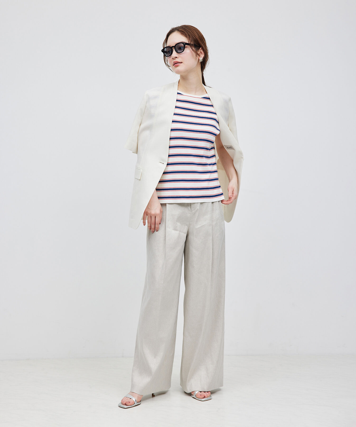 ROPE「【洗える】【接触冷感】ICE COTTONアームレットニットトップス【雑誌/メディア掲載】」|ニット・セーター|