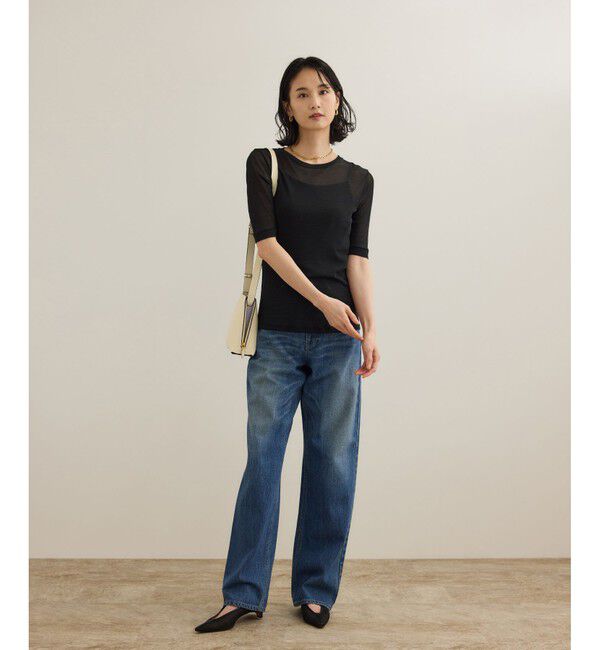 ROPE「シアーフライス5分袖プルオーバー」|Tシャツ・カットソー|