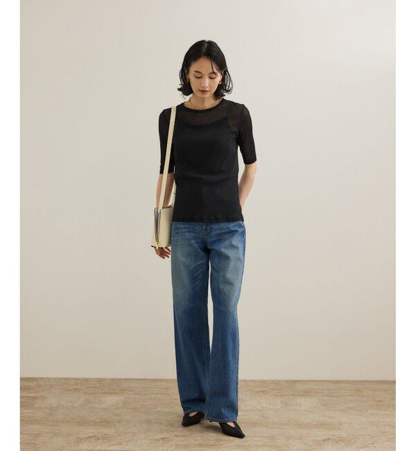 ROPE「シアーフライス5分袖プルオーバー」|Tシャツ・カットソー|