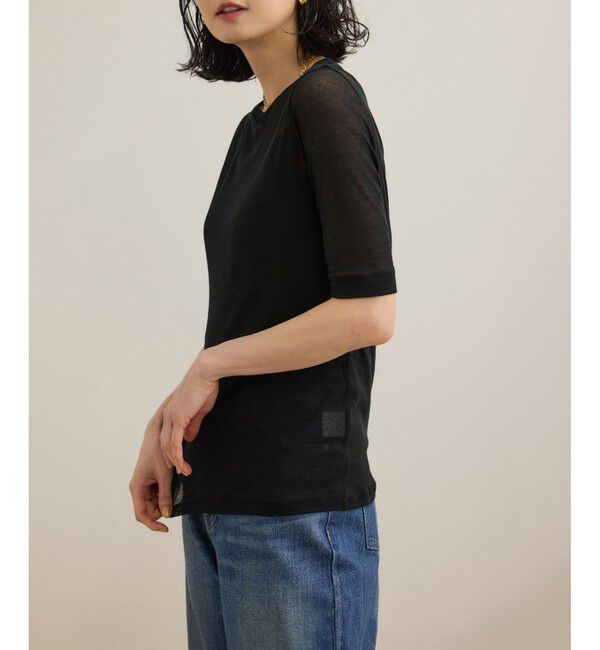 ROPE「シアーフライス5分袖プルオーバー」|Tシャツ・カットソー|