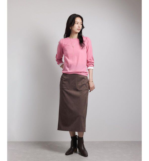 ROPE「袖ギャザークルーネックニットプルオーバー/イージーケア」|ニット・セーター|