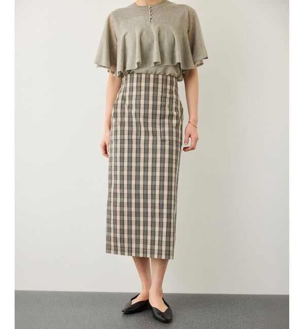 ROPE「[美人スカート]【DEVEAUX(デヴォー)】ハイストレッチチェックポケット付きタイトスカート/イージーケア」|スカート|