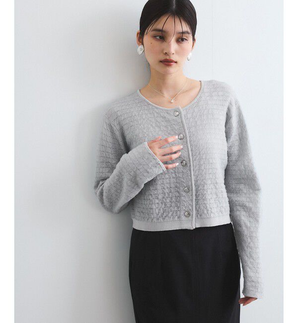 VIS「オーガンジーメタルボタンニットカーディガン」|カーディガン|
