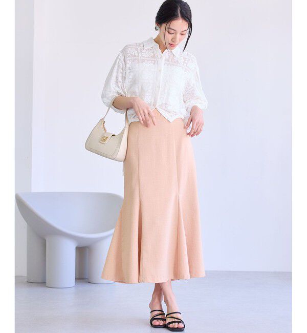 VIS「ドロストボリュームスリーブシャツ（レース・無地）」|シャツ・ブラウス|