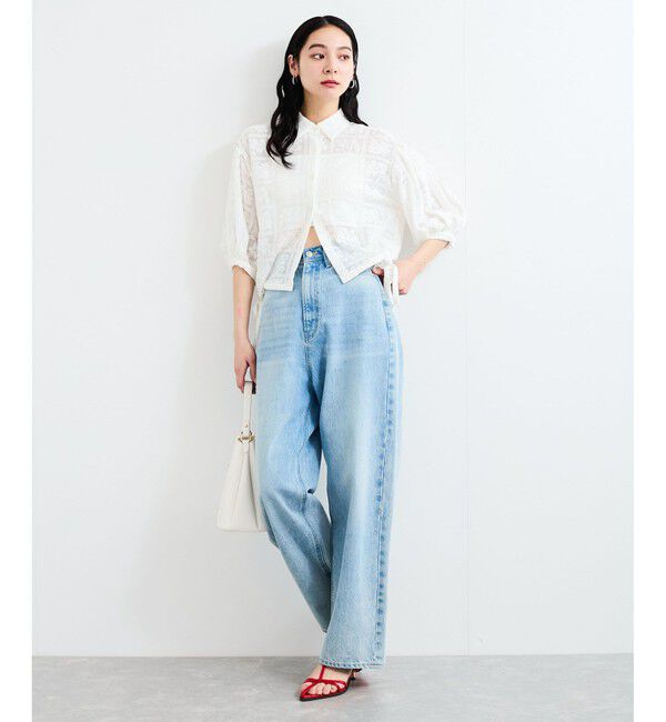 VIS「ドロストボリュームスリーブシャツ（レース・無地）」|シャツ・ブラウス|