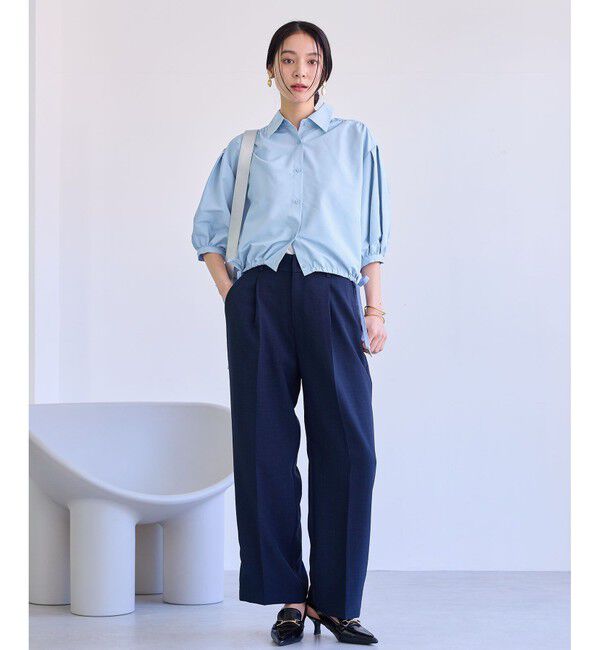 VIS「ドロストボリュームスリーブシャツ（レース・無地）」|シャツ・ブラウス|