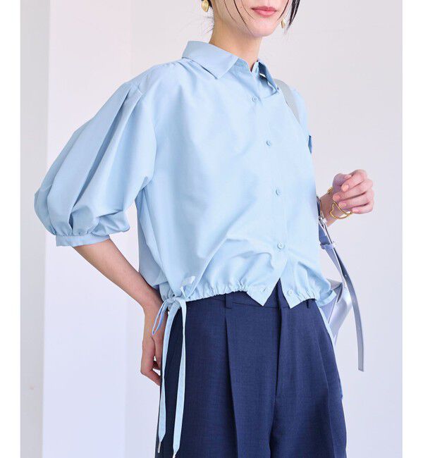 VIS「ドロストボリュームスリーブシャツ（レース・無地）」|シャツ・ブラウス|