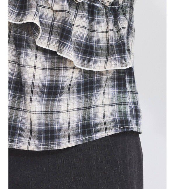 VIS「【2WAY】フリルチェックブラウス」|シャツ・ブラウス|